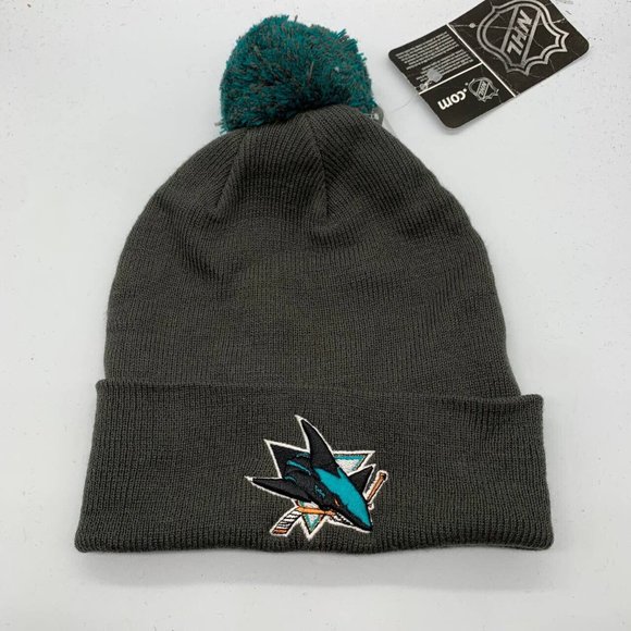 Cuffed San Jose Sharks NHL Zephyr Graf-X Hat Beanie Pom pom Cap New‎ Men - Picture 1 of 4